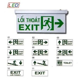 Đèn exit KENTOM 1 mặt lắp chung cư