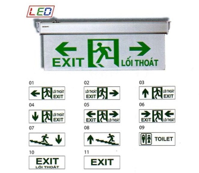 Đèn exit KENTOM 2 mặt loại chống bụi bẩn