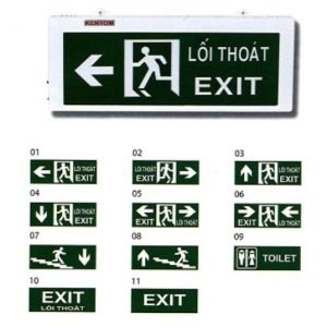 Đèn exit KENTOM  1 mặt loại lắp nổi