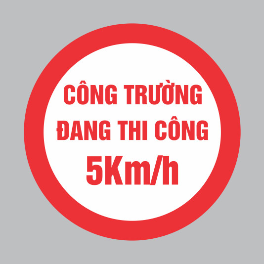 Biển báo công trường đang thi công