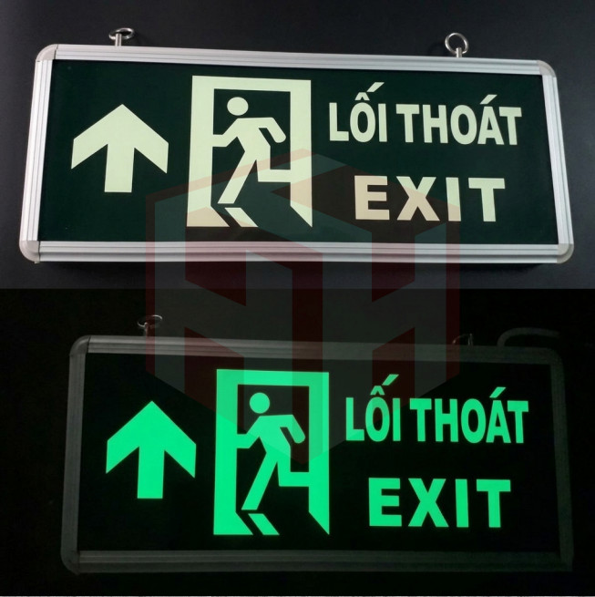 Đèn EXIT thoát hiểm dạ quang tự phát sáng mẫu 5
