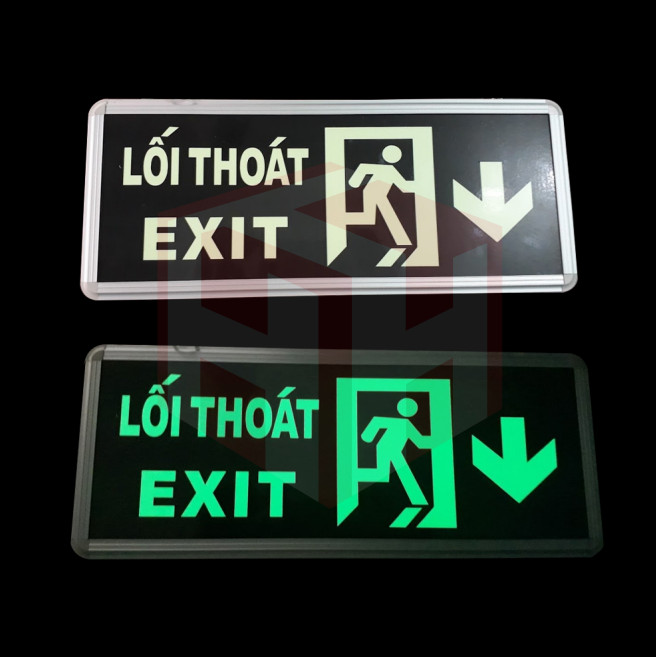 Đèn EXIT thoát hiểm dạ quang tự phát sáng mẫu 6
