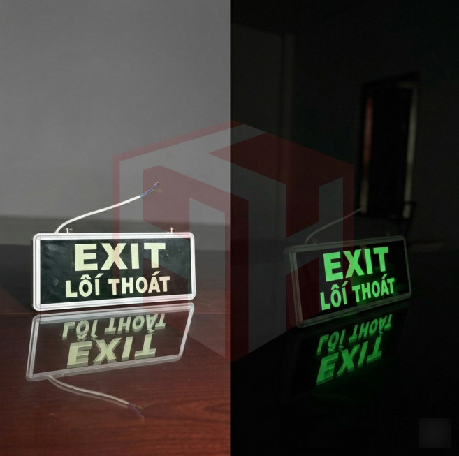 Đèn EXIT thoát hiểm dạ quang tự phát sáng mẫu 9