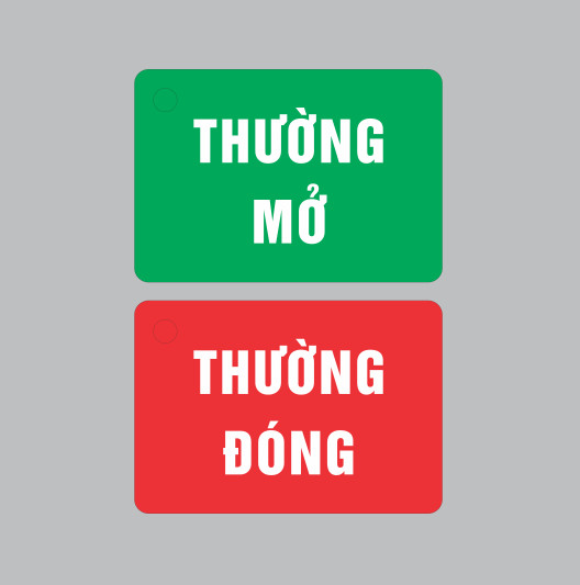 Tag đóng mở van PCCC 2 màu riêng biệt M2